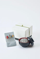 Japanese Hiro Urushi Lacquer Issun-boshi Pincushion and Sewing Pins Set